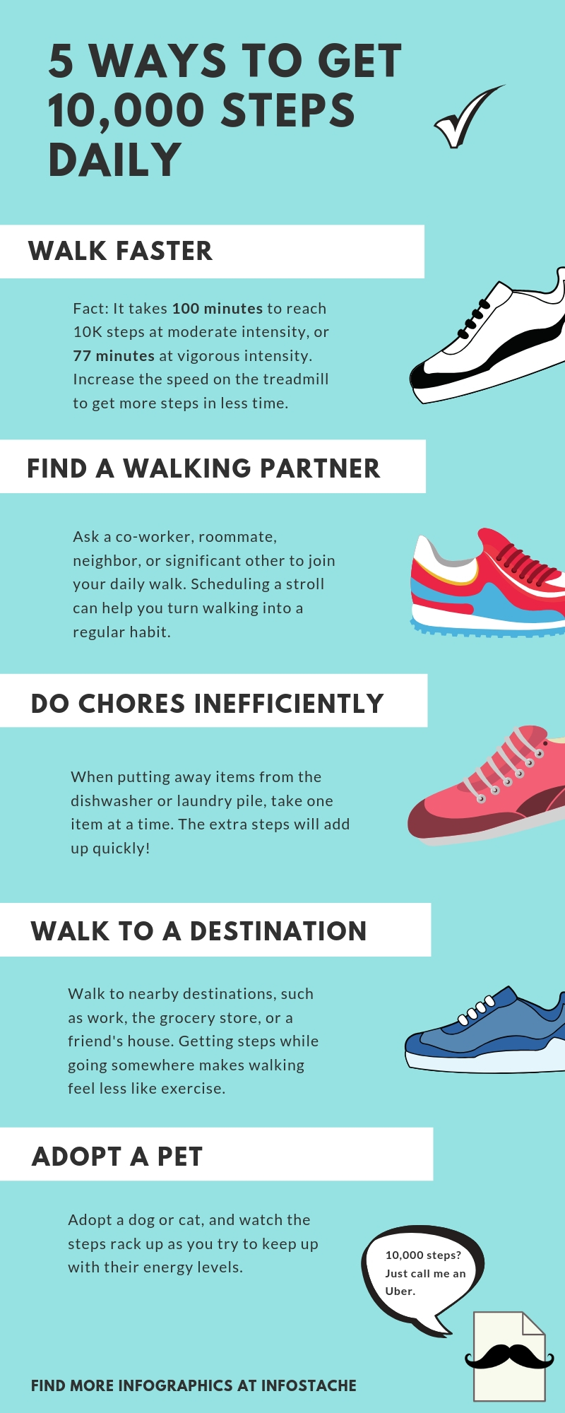 5 Ways to Get 10,000 Steps Daily [Infographic] - Infostache