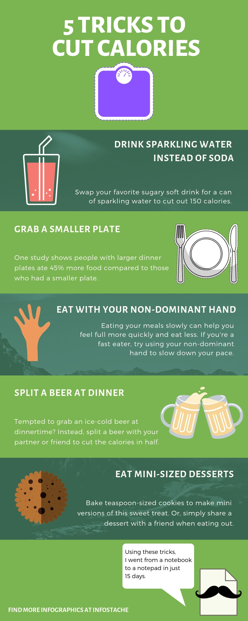 5 Tricks to Cut Calories - Infographic
