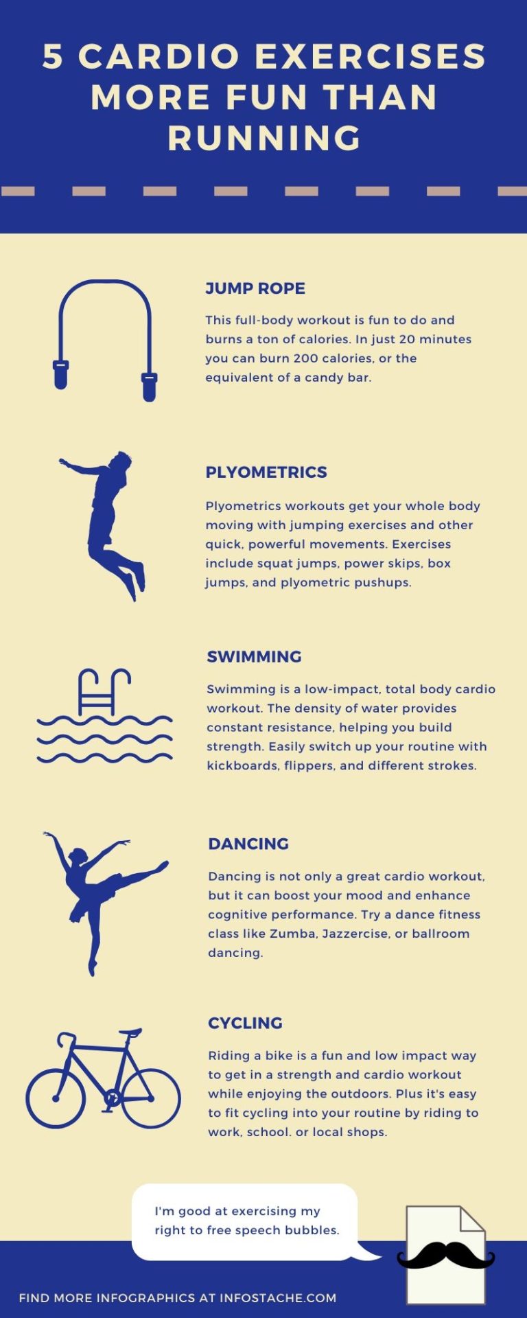 5 Cardio Exercises More Fun Than Running [Infographic] - Infostache