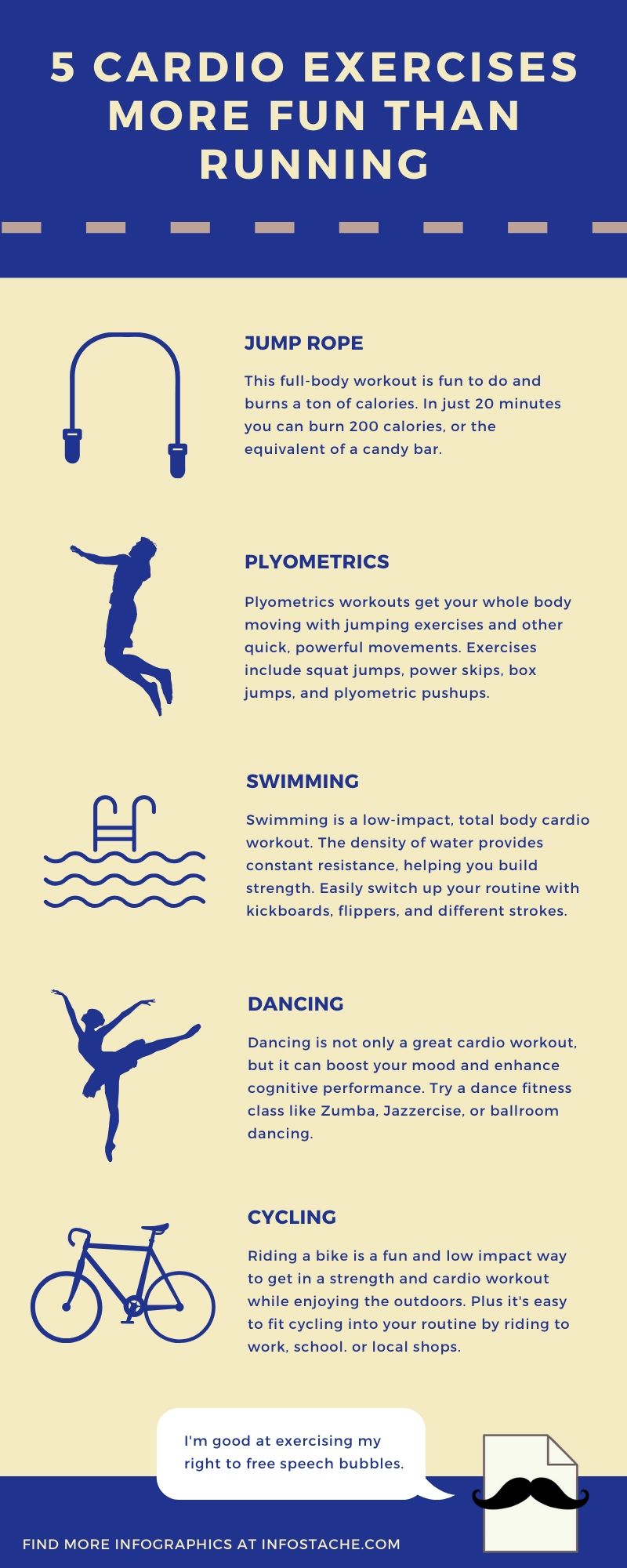 5 Cardio Exercises More Fun Than Running - Infographic