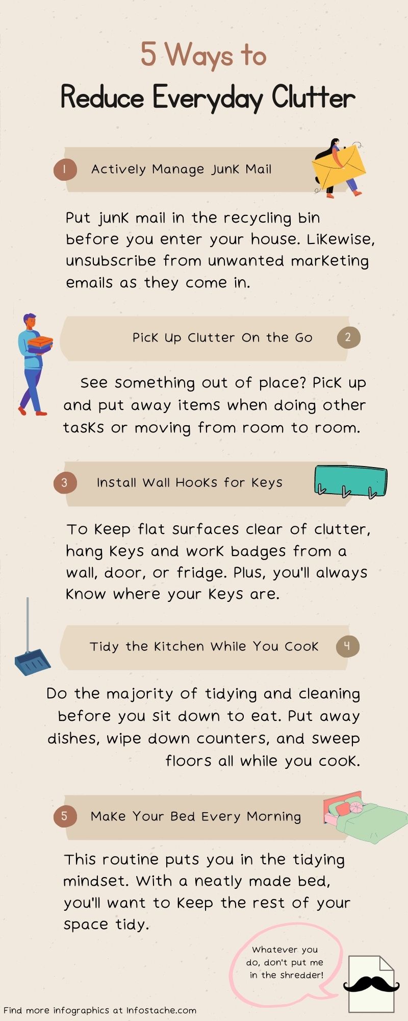 5 ways to reduce everyday clutter infographic